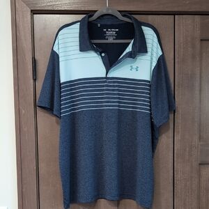 Under Armour Men's Polo in Dark Blue and Aqua